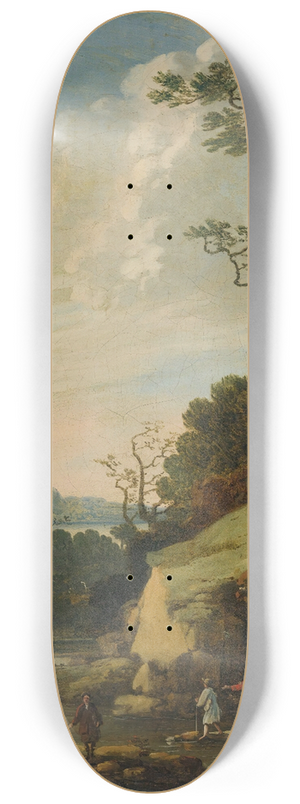 Abraham Bloemaert - Hilly Landscape With Figures By A River 8.25 inch art skate deck
