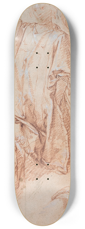 Abraham Bloemaert - Studies of Legs and Drapery (recto) 8.25 inch art skate deck