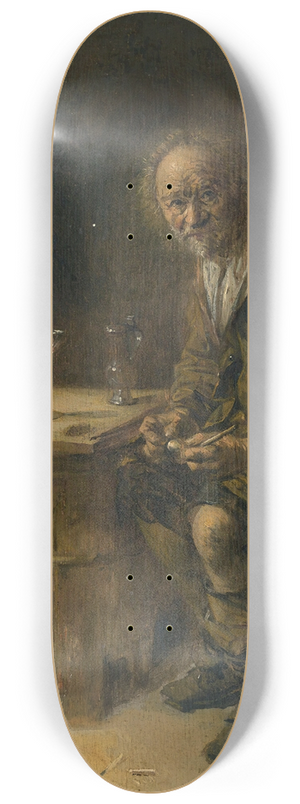 Abraham Diepraam - A man seated in an interiorwith a pipe 8.25 inch art skate deck