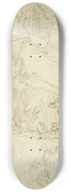 Abraham Genoels II - Ein Satyr geht auf ein Weib los, das hinter einem Baum steht 8.25 inch art skate deck