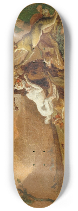 Abraham Hondius - Hounds attacking a bear 8.25 inch art skate deck