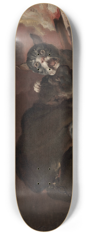 Abraham Hondius - The Monkey and the Cat 8.25 inch art skate deck