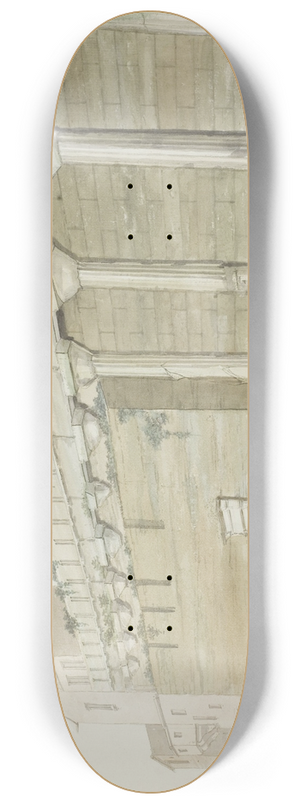 Abraham-Louis-Rodolphe Ducros - Gezicht op oude Minerva tempel op eiland Syracuse 8.25 inch art skate deck