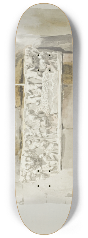 Abraham-Louis-Rodolphe Ducros - Oude sarcofaag als fontein in Messina 8.25 inch art skate deck