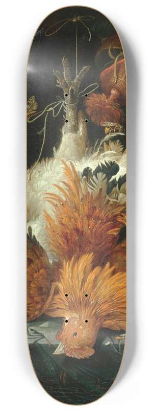 Abraham Mignon - Still Life with Dead Poultry 8.25 inch art skate deck