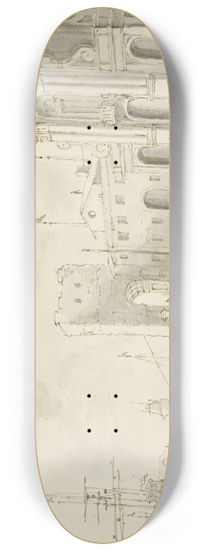 Abraham Storck - Seehafen, vorne eine Gondel 8.25 inch art skate deck