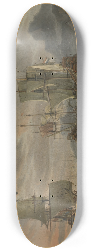 Abraham Storck - Whaling Grounds in the Arctic Ocean 8.25 inch art skate deck