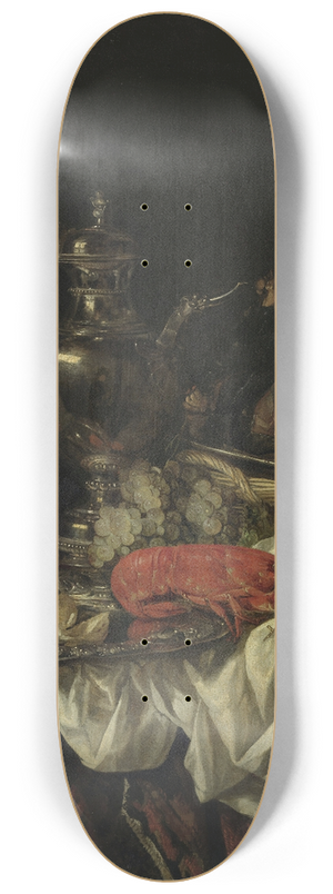 Abraham van Beijeren - Still life with a silver pitcher 8.25 inch art skate deck