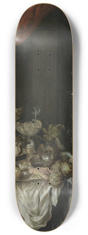 Abraham van Beijeren - Sumptuous Still Life 8.25 inch art skate deck