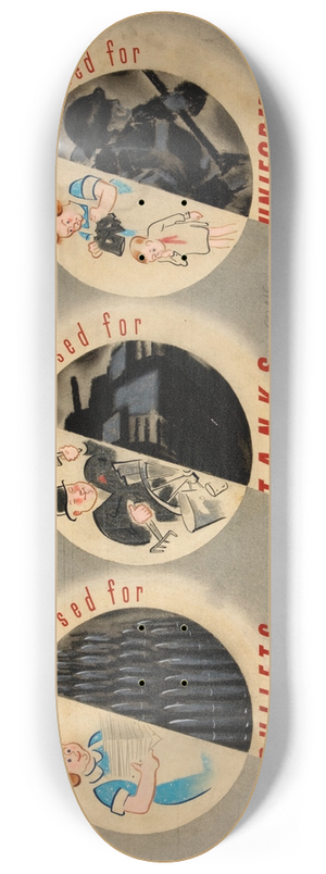 Abram Games - Save waste for war weapons 8.25 inch art skate deck