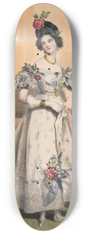 Achille Devria - 11 Heures Du Soir. Portrait from Les Dix-huit Heures dune Parisienne 8.25 inch art skate deck