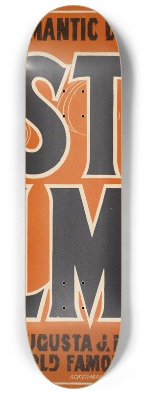 Ackermann-Quigley Litho. Co - St. Elmo the romantic drama 8.25 inch art skate deck