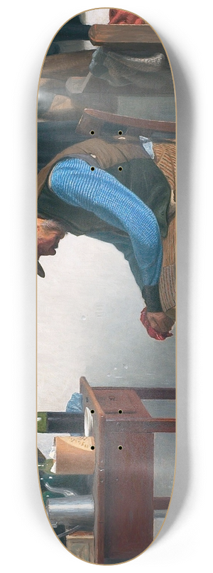 A.C. Terslse - Almueinterir med siddende ldre herre 8.25 inch art skate deck