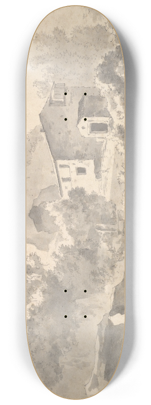 Adam Pynacker - A House on a Hillside in a Southern Landscape 8.25 inch art skate deck