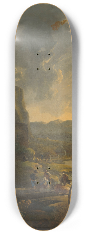 Adam Pynacker - Italian Landscape with Ancient Tempietto 8.25 inch art skate deck
