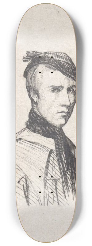 Adolf Alexander Dillens - Self-portrait 8.25 inch art skate deck