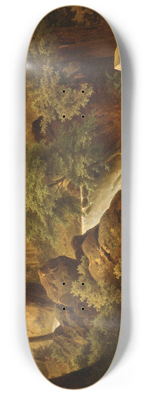 Adolf Chwala - A Rocky Landscape with a River 8.25 inch art skate deck