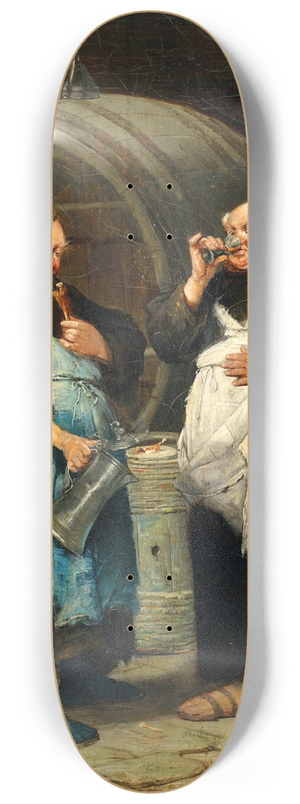 Adolf Humborg - Zwei Mnche im Weinkeller 8.25 inch art skate deck