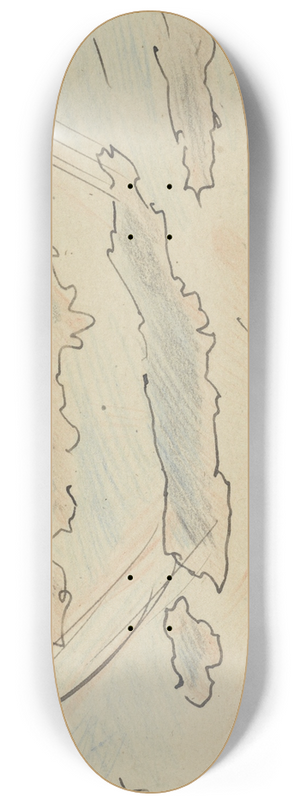 Adolf le Comte - Wolkenstudie met zon 8.25 inch art skate deck