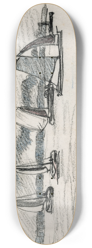 Adolf le Comte - Zeilboten op watervlakte 8.25 inch art skate deck