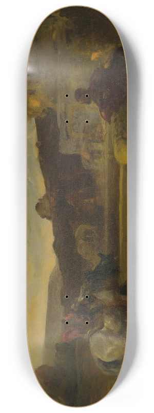 Adolf Schreyer - At The Watering Hole 8.25 inch art skate deck