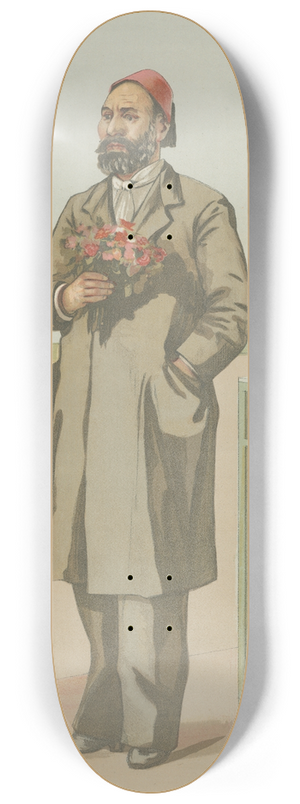 Francois Verheyden - Vanity Fair: Royalty; Ahmed Arabi the Egyptian, Arabi Pasha, January 6, 1883 8.25 inch art skate deck