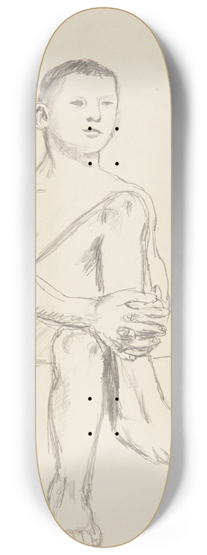 Adolf Sternschuss - akt siedzcego chopca 8.25 inch art skate deck