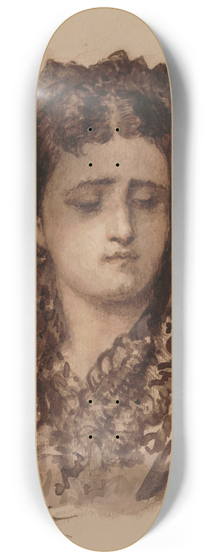 Adolphe Alexandre Dillens - Spanish pious 8.25 inch art skate deck