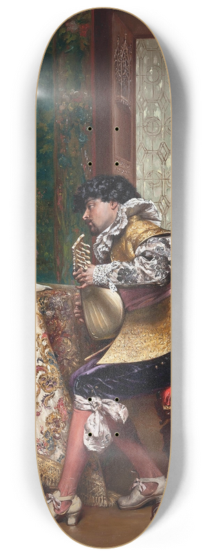 Adolphe-Alexandre Lesrel - The Mandolin player 8.25 inch art skate deck