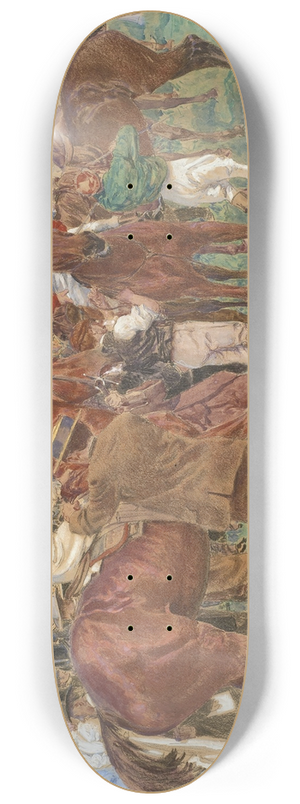 Adolphe-Gustave Binet - Le paddock avant le derby 8.25 inch art skate deck