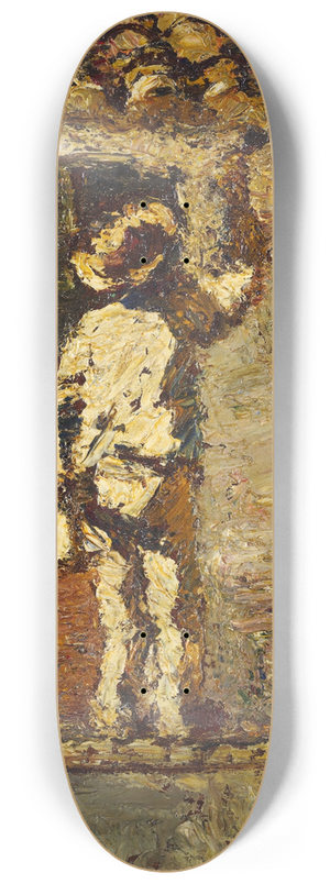 Adolphe Monticelli - A painter at work on a house wall 8.25 inch art skate deck