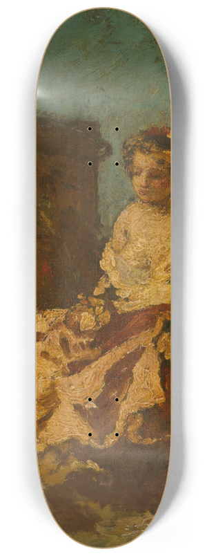 Adolphe Monticelli - Meditation (Seated Woman) 8.25 inch art skate deck