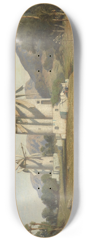 Adolphe-Paul-Emile Balfourier - Windmills in Mallorca 8.25 inch art skate deck
