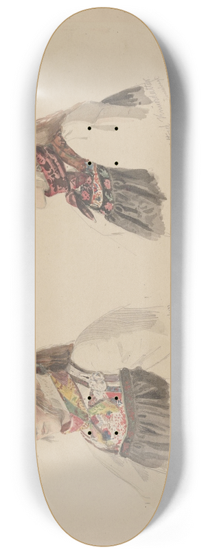 Adolph Tidemand - Aagot Knutsdatter Mykin og Astrid Knutsdatter Hell 8.25 inch art skate deck