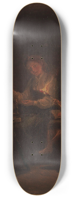 Adolph Tidemand - By the Spinning Wheel 8.25 inch art skate deck