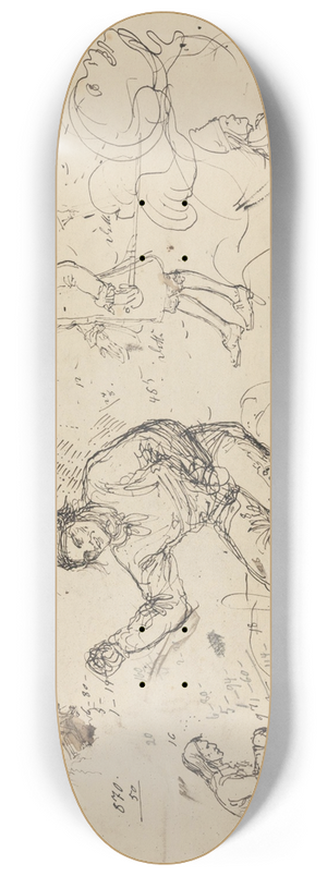 Adolph Tidemand - Figurstudier 8.25 inch art skate deck