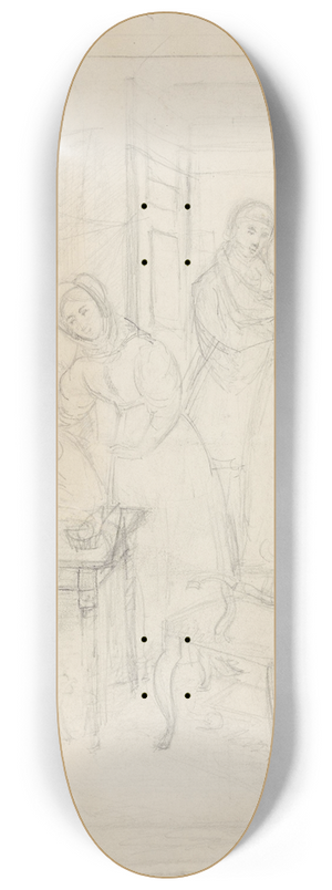 Adolph Tidemand - Fire figurer i interir 8.25 inch art skate deck