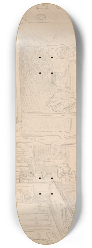 Adolph Tidemand - Kjkkeninterir 8.25 inch art skate deck