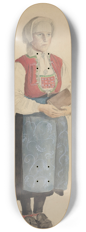 Adolph Tidemand - Kvinne i bunad, Viky 8.25 inch art skate deck