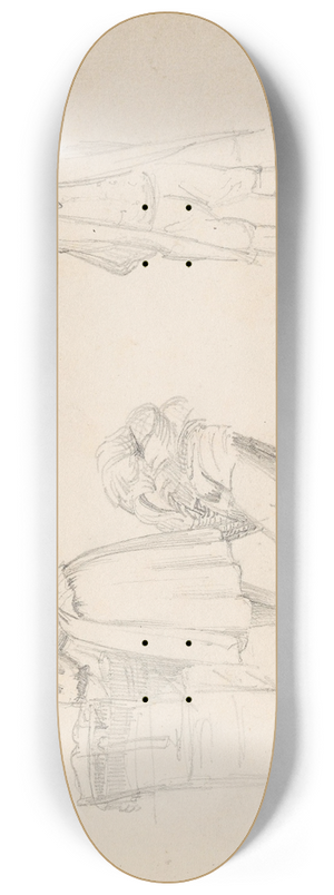 Adolph Tidemand - Laundry; standing human figure 8.25 inch art skate deck