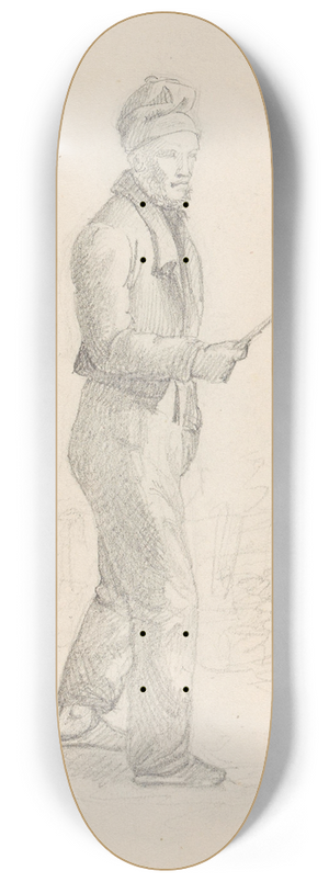 Adolph Tidemand - Mann med kjepp 8.25 inch art skate deck