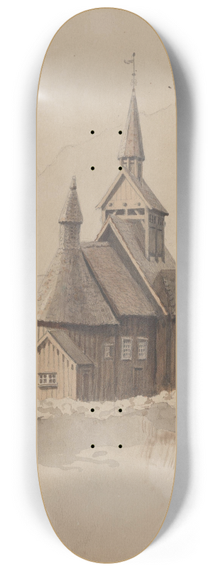 Adolph Tidemand - Nes kirke 8.25 inch art skate deck