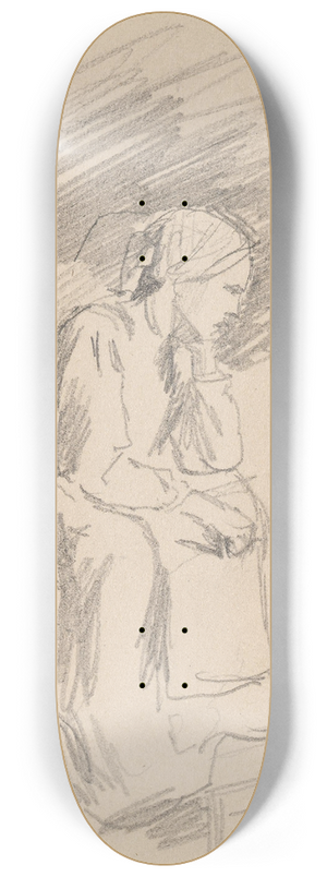 Adolph Tidemand - Sittende kvinne 8.25 inch art skate deck