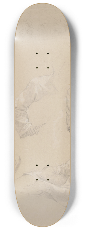 Adolph Tidemand - Sovende mann; mannshnd med dolk 8.25 inch art skate deck