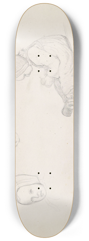 Adolph Tidemand - Studier av et jentebarn 8.25 inch art skate deck