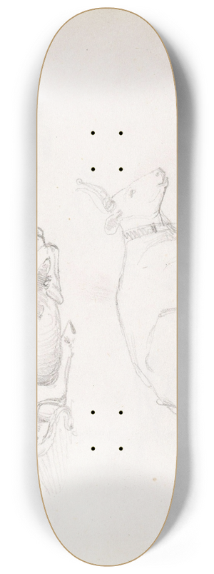 Adolph Tidemand - Studier av liggende tyr 8.25 inch art skate deck