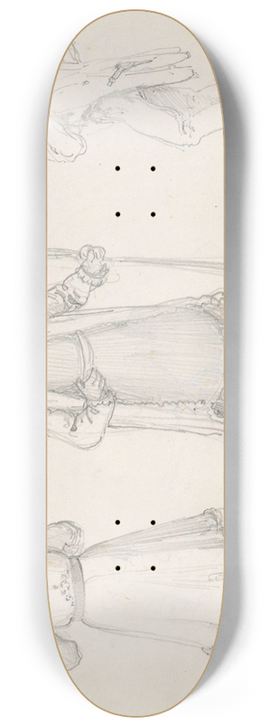 Adolph Tidemand - Three male figures 8.25 inch art skate deck