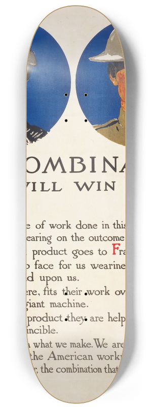 Adolph Treidler - The combination that will win the war 8.25 inch art skate deck