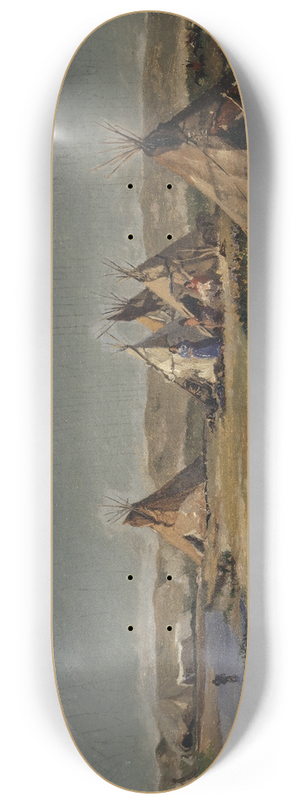 Frank Buchser - Tent Camp of the Indians at the Laramie 8.25 inch art skate deck