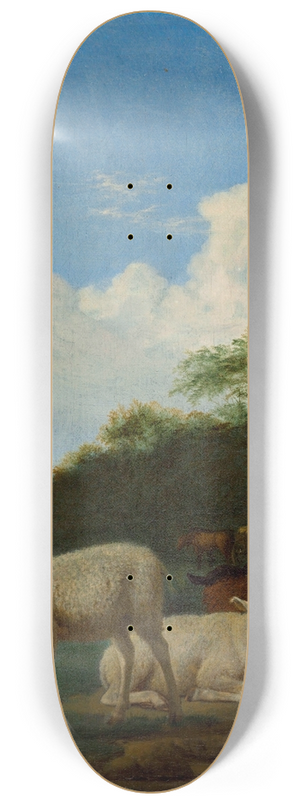Adriaen van de Velde - The three sheep 8.25 inch art skate deck